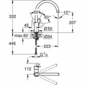 Смеситель для кухни GROHE BauLoop, хром (31368000) Смеситель для кухни GROHE BauLoop, хром (31368000)