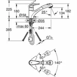 Смеситель для кухни GROHE Eurodisc, хром (32257001) Смеситель для кухни GROHE Eurodisc, хром (32257001)