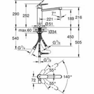 Смеситель для кухни GROHE Eurosmart Cosmopolitan с запорным вентилем, хром (30195000) Смеситель для кухни GROHE Eurosmart Cosmopolitan с запорным вентилем, хром (30195000)