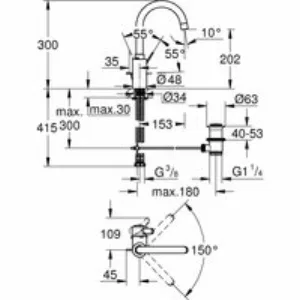 Смеситель для раковины GROHE Eurosmart Cosmopolitan, L-size, хром (32830001) Смеситель для раковины GROHE Eurosmart Cosmopolitan, L-size, хром (32830001)