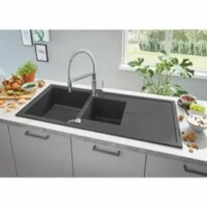 Мойка GROHE K400 с 1,5 чашей, черный гранит (31643AP0) Мойка GROHE K400 с 1,5 чашей, черный гранит (31643AP0)
