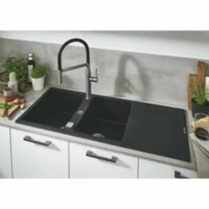 Мойка GROHE K500 с двумя чашами, 1160 x 500 мм, черный гранит (31647AP0) Мойка GROHE K500 с двумя чашами, 1160 x 500 мм, черный гранит (31647AP0)