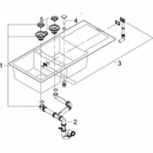 Мойка GROHE K500 с двумя чашами, 1160 x 500 мм, серый гранит (31647AT0) Мойка GROHE K500 с двумя чашами, 1160 x 500 мм, серый гранит (31647AT0)