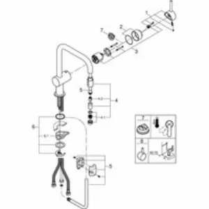 Смеситель для кухни GROHE Minta с вытяжным U-изливом, хром (32067000) Смеситель для кухни GROHE Minta с вытяжным U-изливом, хром (32067000)