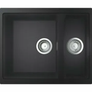 Мойка GROHE K500 с 1,5 чашей, 555 x 460 мм, черный гранит (31648AP0) Мойка GROHE K500 с 1,5 чашей, 555 x 460 мм, черный гранит (31648AP0)