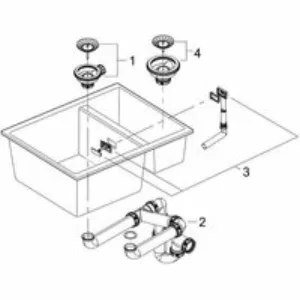 Мойка GROHE K500 с 1,5 чашей, 555 x 460 мм, серый гранит (31648AT0) Мойка GROHE K500 с 1,5 чашей, 555 x 460 мм, серый гранит (31648AT0)