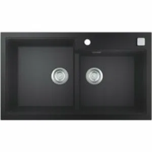 Мойка GROHE K500 с 2 чашами, 860 x 500 мм, черный гранит (31649AP0) Мойка GROHE K500 с 2 чашами, 860 x 500 мм, черный гранит (31649AP0)