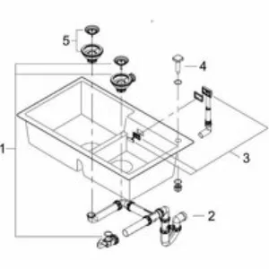 Мойка GROHE K500 с 2 чашами, 860 x 500 мм, серый гранит (31649AT0) Мойка GROHE K500 с 2 чашами, 860 x 500 мм, серый гранит (31649AT0)