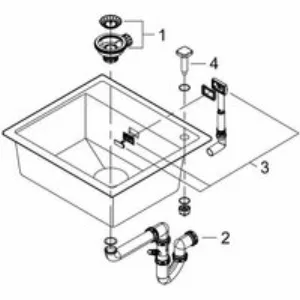 Мойка GROHE K700 с одной чашей, 560 x 510 мм, черный гранит (31651AP0) Мойка GROHE K700 с одной чашей, 560 x 510 мм, черный гранит (31651AP0)