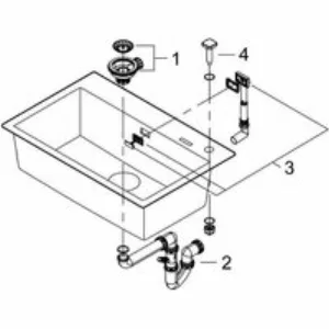 Мойка GROHE K700 с одной чашей, 780 x 510 мм, серый гранит (31652AT0) Мойка GROHE K700 с одной чашей, 780 x 510 мм, серый гранит (31652AT0)