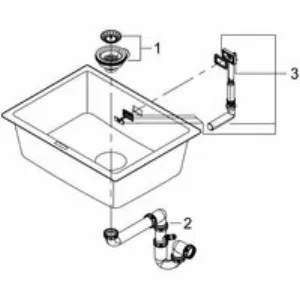 Мойка GROHE K700U с одной чашей, 610 x 460 мм, черный гранит (31655AP0) Мойка GROHE K700U с одной чашей, 610 x 460 мм, черный гранит (31655AP0)