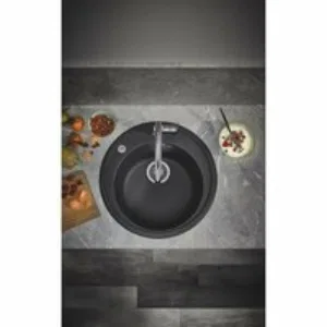 Мойка GROHE K200 с одной чашей, 51 см, черный гранит (31656AP0) Мойка GROHE K200 с одной чашей, 51 см, черный гранит (31656AP0)
