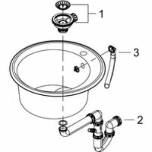 Мойка GROHE K200 с одной чашей, 51 см, черный гранит (31656AP0) Мойка GROHE K200 с одной чашей, 51 см, черный гранит (31656AP0)