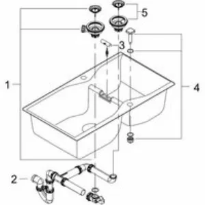 Мойка GROHE K700 с двумя чашами, 900 x 500 мм, черный гранит (31658AP0) Мойка GROHE K700 с двумя чашами, 900 x 500 мм, черный гранит (31658AP0)