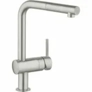 Смеситель для кухни GROHE Minta с вытяжным L-изливом, суперсталь (32168DC0)