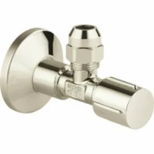 Угловой вентиль GROHE 1/2-3/8 для подключения смесителей, никель, глянец (22037BE0) Угловой вентиль GROHE 1/2-3/8 для подключения смесителей, никель, глянец (22037BE0)