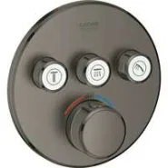 Внешняя часть термостата для душа GROHE Grohtherm SmartControl на 3 потребителя, круглая, темный графит матовый (29121AL0)