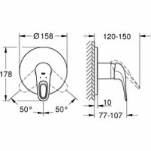 Внешняя часть смесителя для душа GROHE Eurostyle Solid, белая луна (24048LS3) Внешняя часть смесителя для душа GROHE Eurostyle Solid, белая луна (24048LS3)