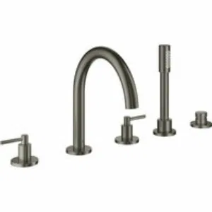 Смеситель для ванны GROHE Atrio двухвентильный, на 5 отверстий, на край ванны, темный графит матовый (19922AL3) Смеситель для ванны GROHE Atrio двухвентильный, на 5 отверстий, на край ванны, темный графит матовый (19922AL3)