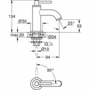 Кран для раковины GROHE Atrio, без функции смешивания, XS-Size, хром (20021003) Кран для раковины GROHE Atrio, без функции смешивания, XS-Size, хром (20021003)