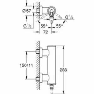 Смеситель для душа GROHE Atrio внешнего монтажа, суперсталь (32650DC3) Смеситель для душа GROHE Atrio внешнего монтажа, суперсталь (32650DC3)