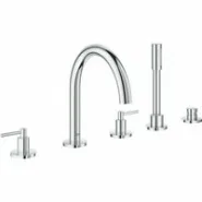 Смеситель для ванны GROHE Atrio двухвентильный, на 5 отверстий, на край ванны, хром (19922003)