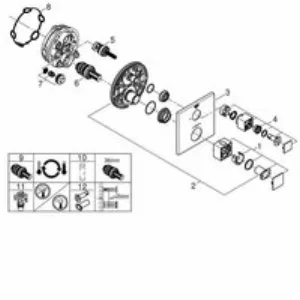 Внешняя часть термостата для душа GROHE Grohtherm Cube на 1 потребителя, хром (24153000) Внешняя часть термостата для душа GROHE Grohtherm Cube на 1 потребителя, хром (24153000)