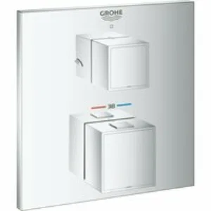 Внешняя часть термостата для душа GROHE Grohtherm Cube на 2 потребителя, хром (24154000) Внешняя часть термостата для душа GROHE Grohtherm Cube на 2 потребителя, хром (24154000)
