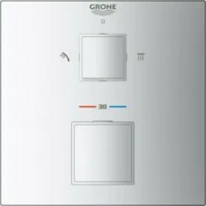 Внешняя часть термостата для душа GROHE Grohtherm Cube на 2 потребителя, хром (24154000) Внешняя часть термостата для душа GROHE Grohtherm Cube на 2 потребителя, хром (24154000)