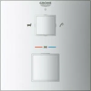 Внешняя часть термостата для ванны GROHE Grohtherm Cube на 2 потребителя, хром (24155000) Внешняя часть термостата для ванны GROHE Grohtherm Cube на 2 потребителя, хром (24155000)