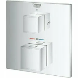 Внешняя часть термостата для ванны GROHE Grohtherm Cube на 2 потребителя, хром (24155000) Внешняя часть термостата для ванны GROHE Grohtherm Cube на 2 потребителя, хром (24155000)