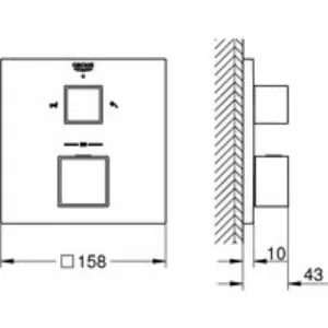Внешняя часть термостата для ванны GROHE Grohtherm Cube на 2 потребителя, хром (24155000) Внешняя часть термостата для ванны GROHE Grohtherm Cube на 2 потребителя, хром (24155000)
