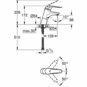 Смеситель для раковины GROHE Euroeco Special, хром (32765000) Смеситель для раковины GROHE Euroeco Special, хром (32765000)