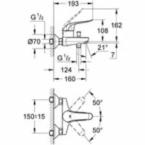 Смеситель для ванны GROHE Euroeco Special, хром (32783000) Смеситель для ванны GROHE Euroeco Special, хром (32783000)