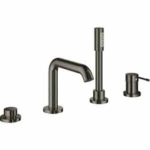 Смеситель для ванны GROHE Essence на 4 отверстия, на край ванны, темный графит глянец (19578A01) Смеситель для ванны GROHE Essence на 4 отверстия, на край ванны, темный графит глянец (19578A01)