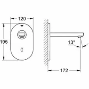 Внешняя часть крана для раковины GROHE Eurosmart Cosmopolitan E инфракрасный, без функции смешивания, питание от сети 230V, нержавеющая сталь (36335SD0) Внешняя часть крана для раковины GROHE Eurosmart Cosmopolitan E инфракрасный, без функции смешивания, питание от сети 230V, нержавеющая сталь (36335SD0)