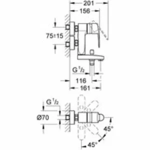 Смеситель для ванны GROHE Eurostyle Cosmopolitan, хром (23301000) Смеситель для ванны GROHE Eurostyle Cosmopolitan, хром (23301000)
