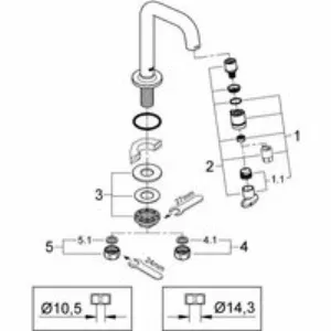 Кран для раковины GROHE Universal, без функции смешивания, хром (20202000) Кран для раковины GROHE Universal, без функции смешивания, хром (20202000)