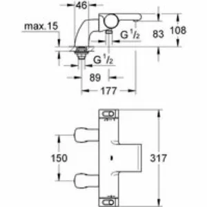 Термостат для ванны GROHE Grohtherm 2000 NEW, хром (34176001) Термостат для ванны GROHE Grohtherm 2000 NEW, хром (34176001)