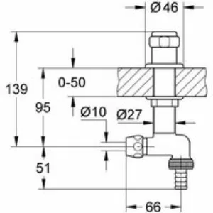 Вентиль для подключения GROHE, настольный 1/2″, хром (41050000) Вентиль для подключения GROHE, настольный 1/2″, хром (41050000)