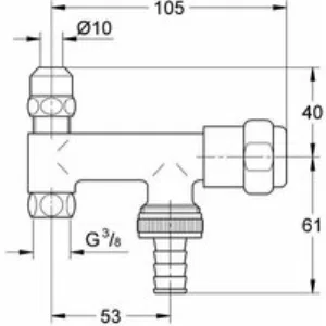 Вентиль угловой для подключения GROHE 3/8 дюйма, хром (41030000) Вентиль угловой для подключения GROHE 3/8 дюйма, хром (41030000)
