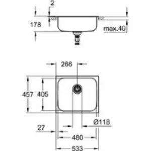 Мойка GROHE K200 60-S, 533 x 458 мм, оборачиваемая с одной чашей, нержавеющая сталь (31719SD0) Мойка GROHE K200 60-S, 533 x 458 мм, оборачиваемая с одной чашей, нержавеющая сталь (31719SD0)