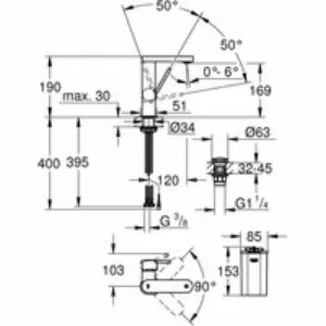 Смеситель для раковины GROHE Plus Digital с индикатором температуры, M-size, хром (23958003) Смеситель для раковины GROHE Plus Digital с индикатором температуры, M-size, хром (23958003)