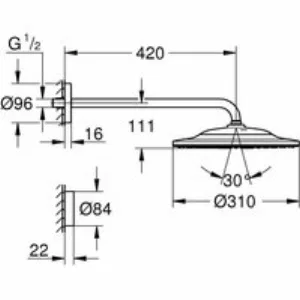 Верхний душ GROHE Rainshower 310 SmartConnect, 9,5 л/мин, 2 режима, 422 мм, хром (26640000) Верхний душ GROHE Rainshower 310 SmartConnect, 9,5 л/мин, 2 режима, 422 мм, хром (26640000)
