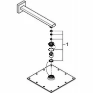 Верхний душ GROHE Rainshower Allure 230 с кронштейном, 9,5 л/мин, 1 режим, 286 мм, хром (26064000)