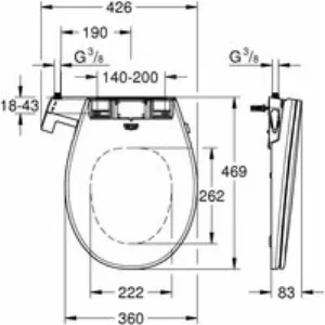 Сиденье-биде для унитаза GROHE Bau Ceramic, ручное управление, альпин-белый (39648SH0) Сиденье-биде для унитаза GROHE Bau Ceramic, ручное управление, альпин-белый (39648SH0)