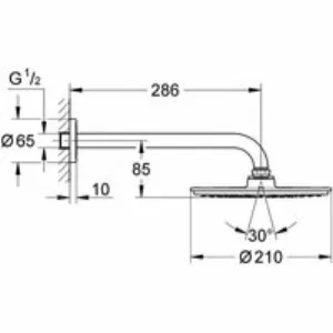 Верхний душ GROHE Rainshower Cosmopolitan 210, 8,5 л/мин, 1 режим, 286 мм, хром (26062000) Верхний душ GROHE Rainshower Cosmopolitan 210, 8,5 л/мин, 1 режим, 286 мм, хром (26062000)