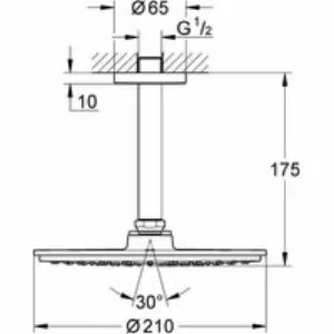 Верхний душ GROHE Rainshower Cosmopolitan Metal 210, 8,5 л/мин, 1 режим, 142 мм, хром (26063000) Верхний душ GROHE Rainshower Cosmopolitan Metal 210, 8,5 л/мин, 1 режим, 142 мм, хром (26063000)