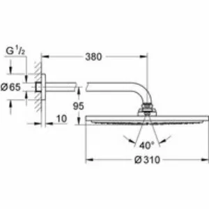 Верхний душ GROHE Rainshower Cosmopolitan Metal 310, 8 л/мин, 1 режим, 380 мм, хром (26066000) Верхний душ GROHE Rainshower Cosmopolitan Metal 310, 8 л/мин, 1 режим, 380 мм, хром (26066000)