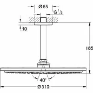 Верхний душ GROHE Rainshower Cosmopolitan 310, 8 л/мин, 1 режим, 142 мм, хром (26067000) Верхний душ GROHE Rainshower Cosmopolitan 310, 8 л/мин, 1 режим, 142 мм, хром (26067000)